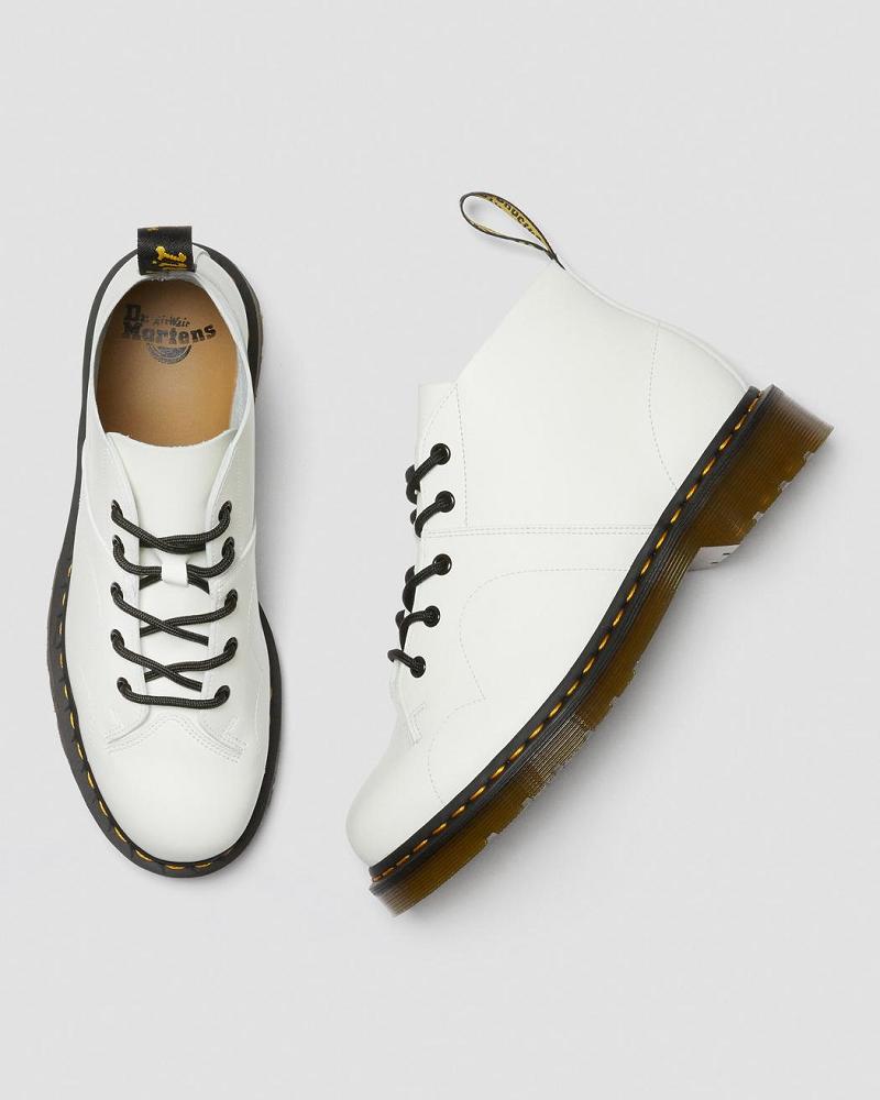 Dr Martens Church Smooth Lær Monkey Boots Herre Hvite | Norge 261SGL